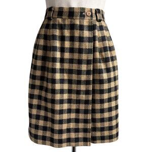 Vintage Munsingwear Plaid Wool Skort Penguin Logo Preppy Fall Size 9